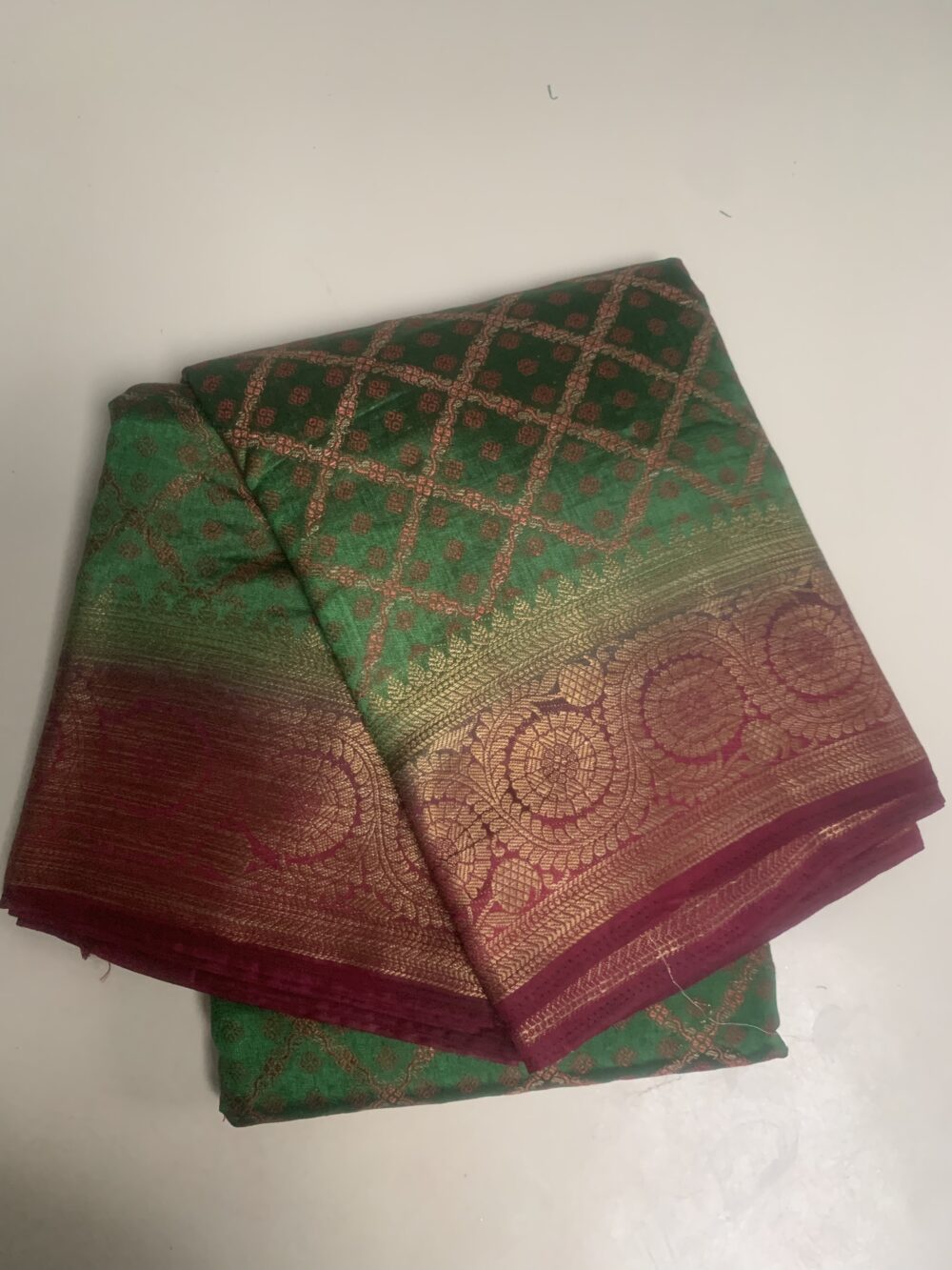 silk cotton mix saree/ patola saree with blouse piece - Image 3