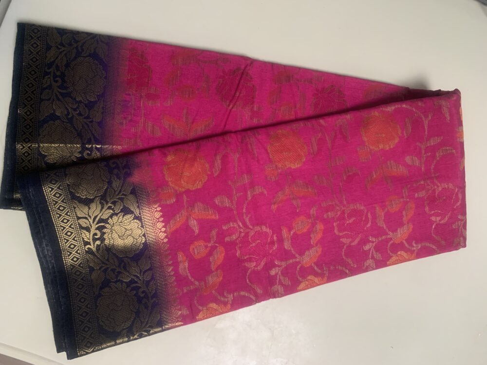 Patola saree with contrast blouse - Image 2
