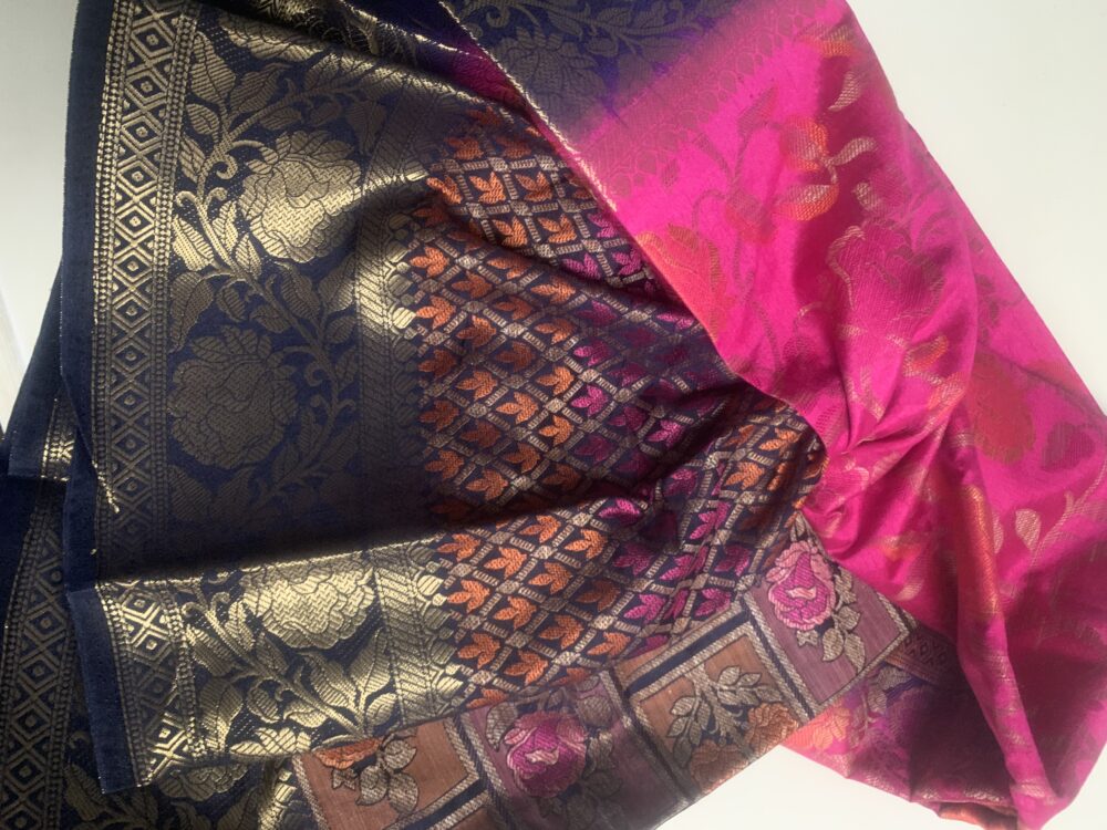 Patola saree with contrast blouse - Image 3