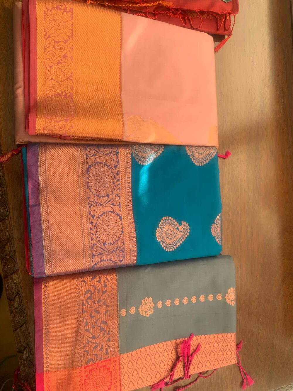 Semi silk saree with rich border and pallu. - Image 3