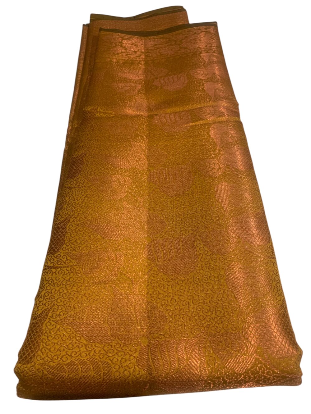 Silk / wedding saree in Mehanthi and copper colour - Image 3
