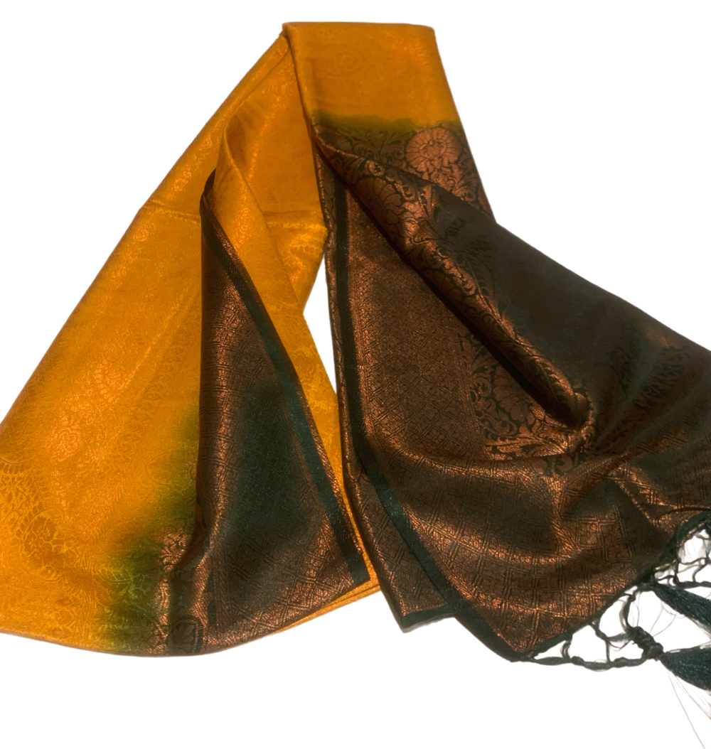 Silk saree with contrast blouse - Image 3