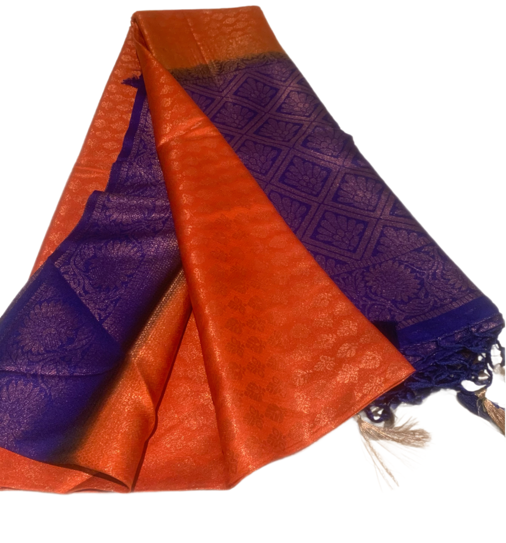 Silk saree with unstitched blouse - Image 3