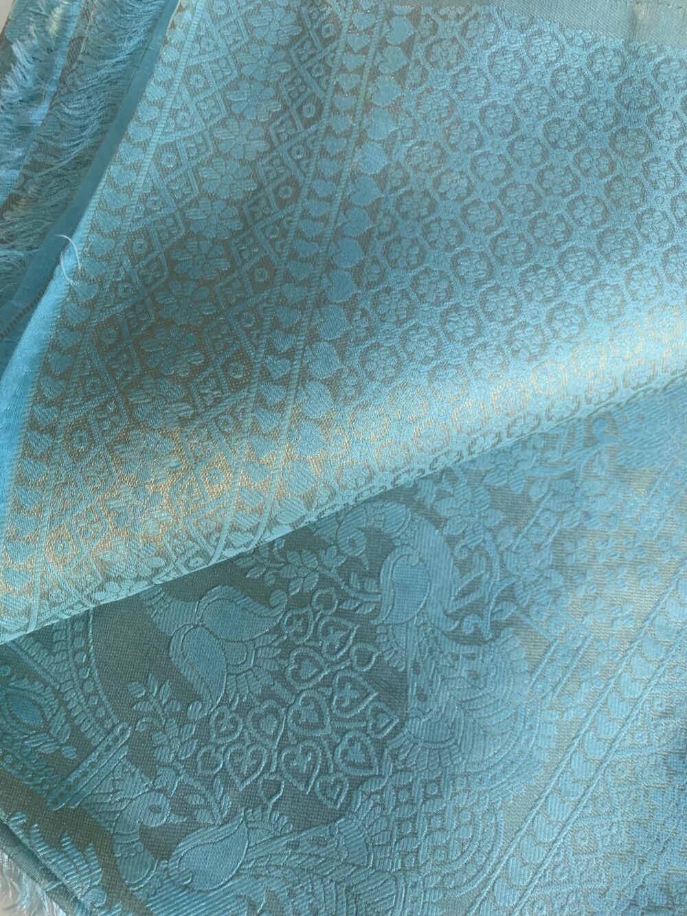 Silk saree with thread work in self colour - Image 2