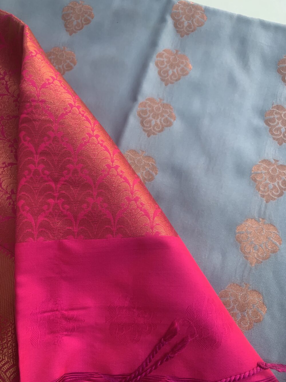 Semi silk saree with unstitched blouse piece - Image 3