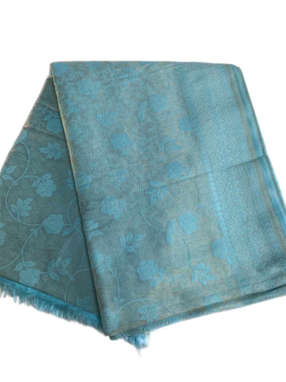 Silk saree with thread work in self colour - Image 5