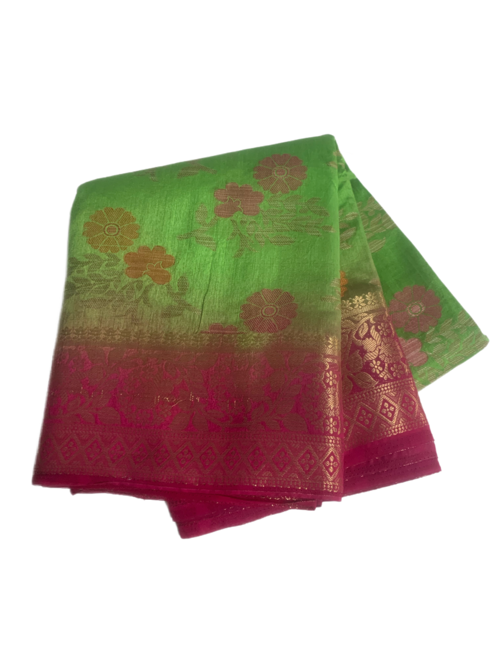 Silk saree with contrast blouse and border - Image 2