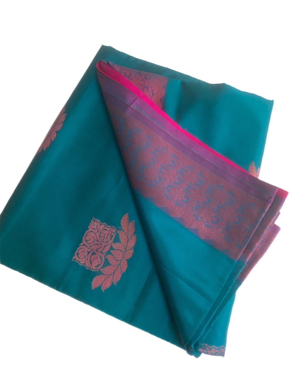 Semi silk saree with unstitched blouse piece - Image 5