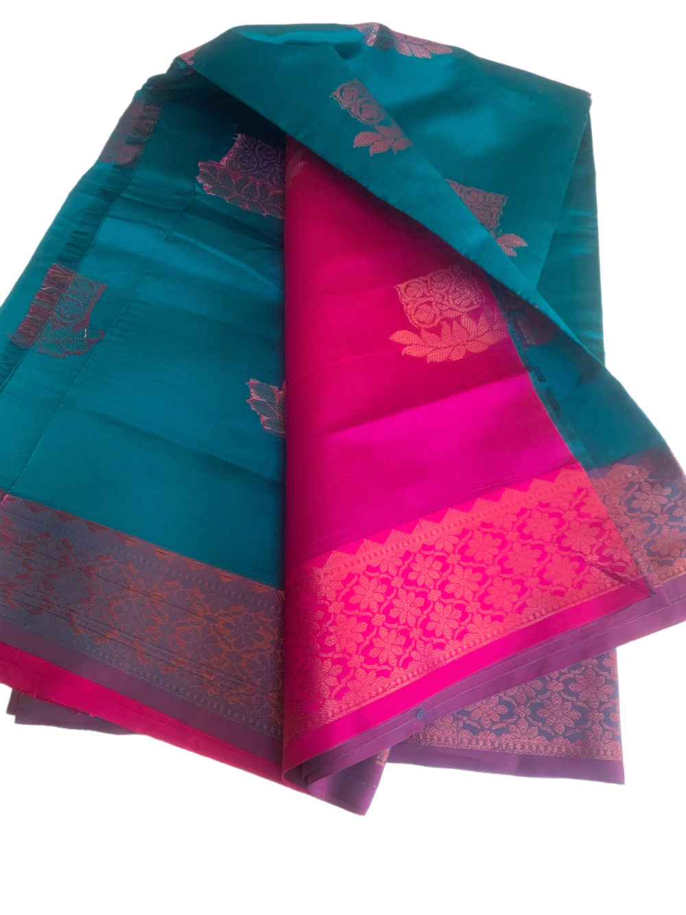 Semi silk saree with unstitched blouse piece - Image 4