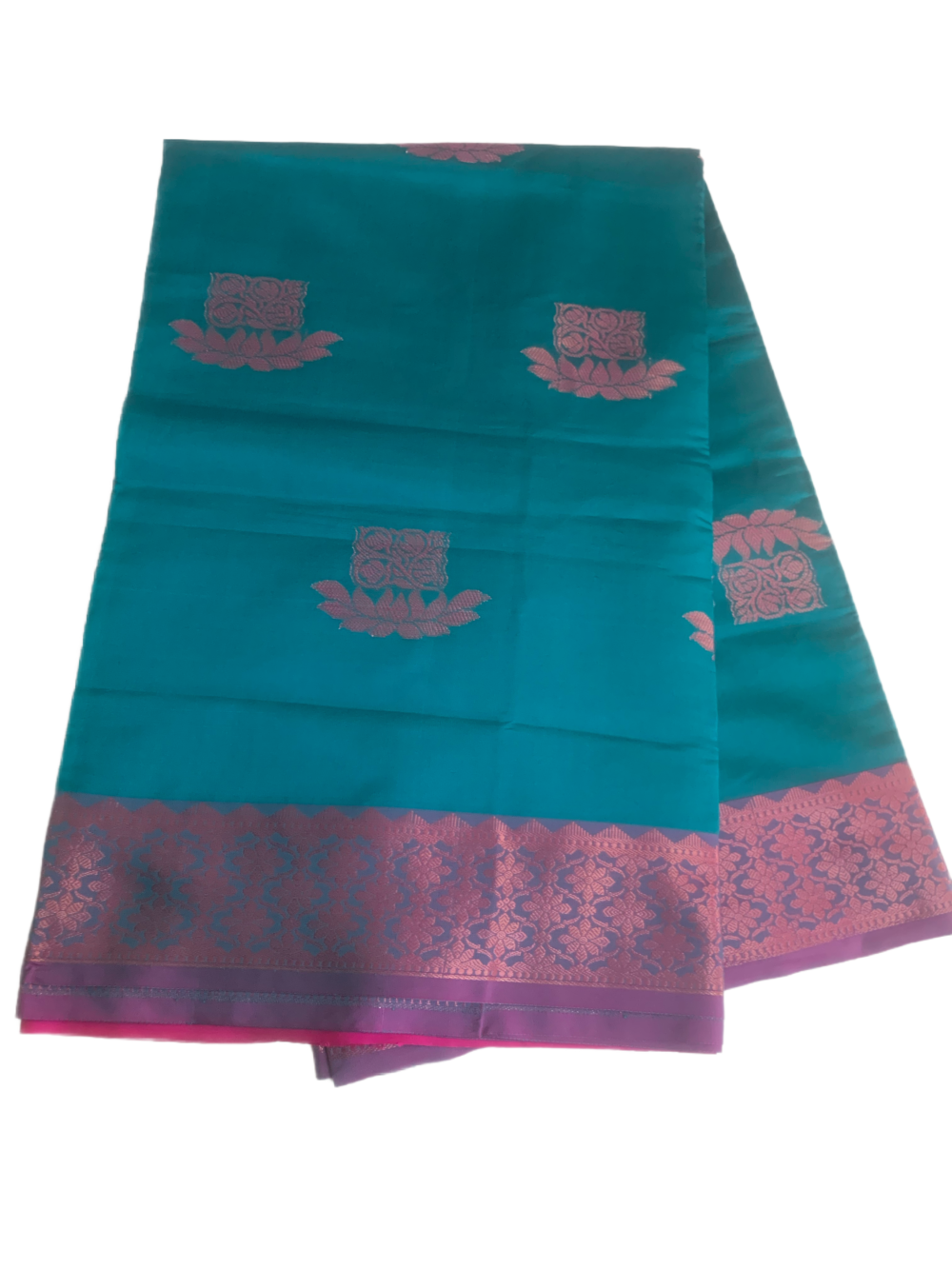 Semi silk saree with unstitched blouse piece - Image 3