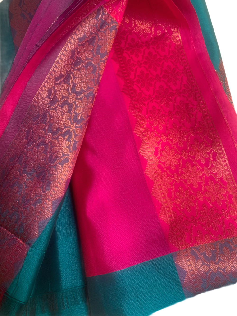 Semi silk saree with unstitched blouse piece - Image 2