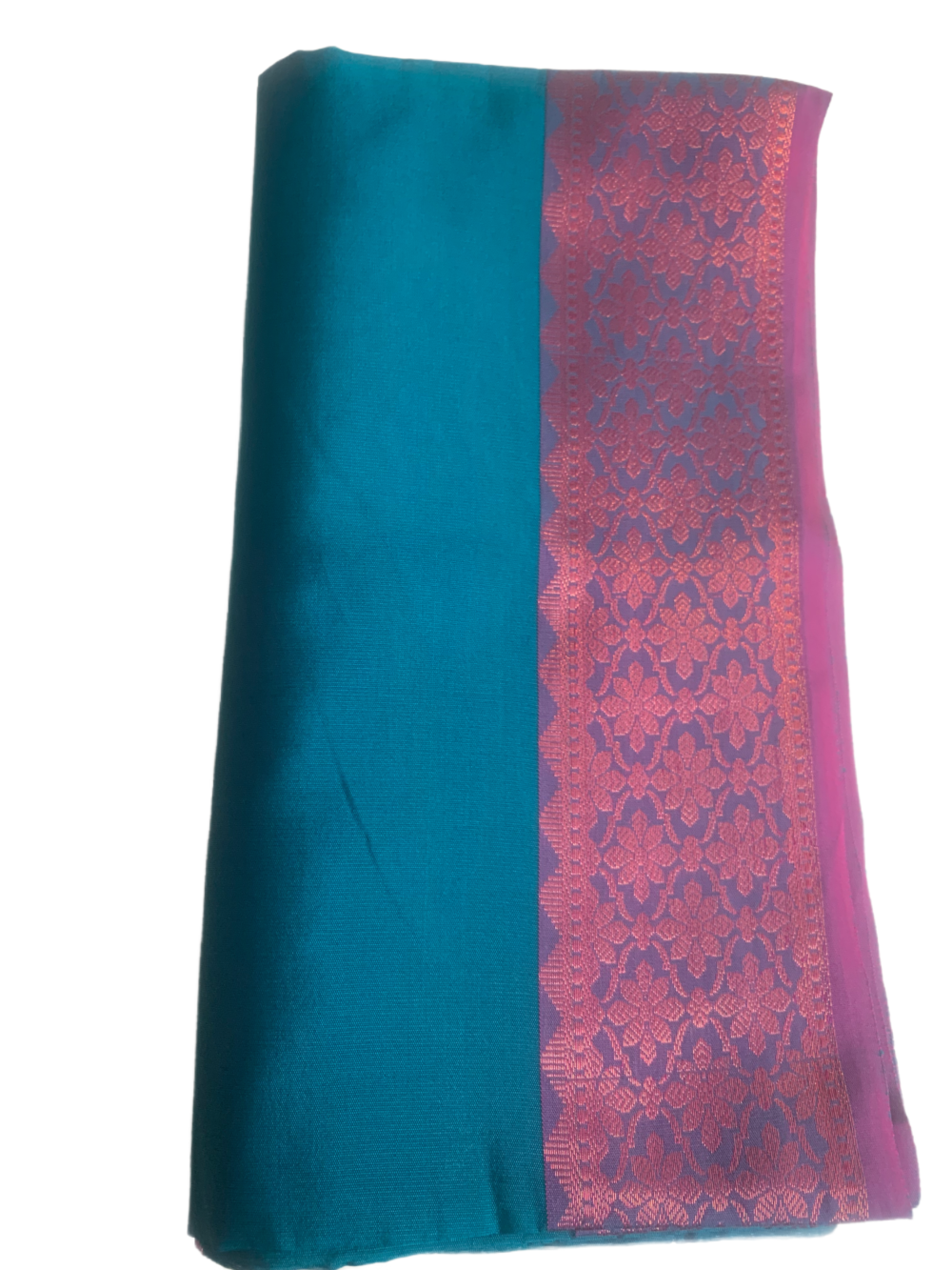 Semi silk saree with unstitched blouse piece - Image 6
