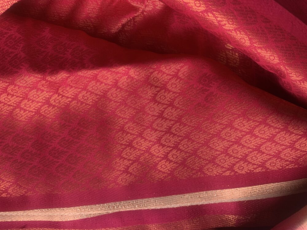 Silk saree with unstitched blouse - Image 7