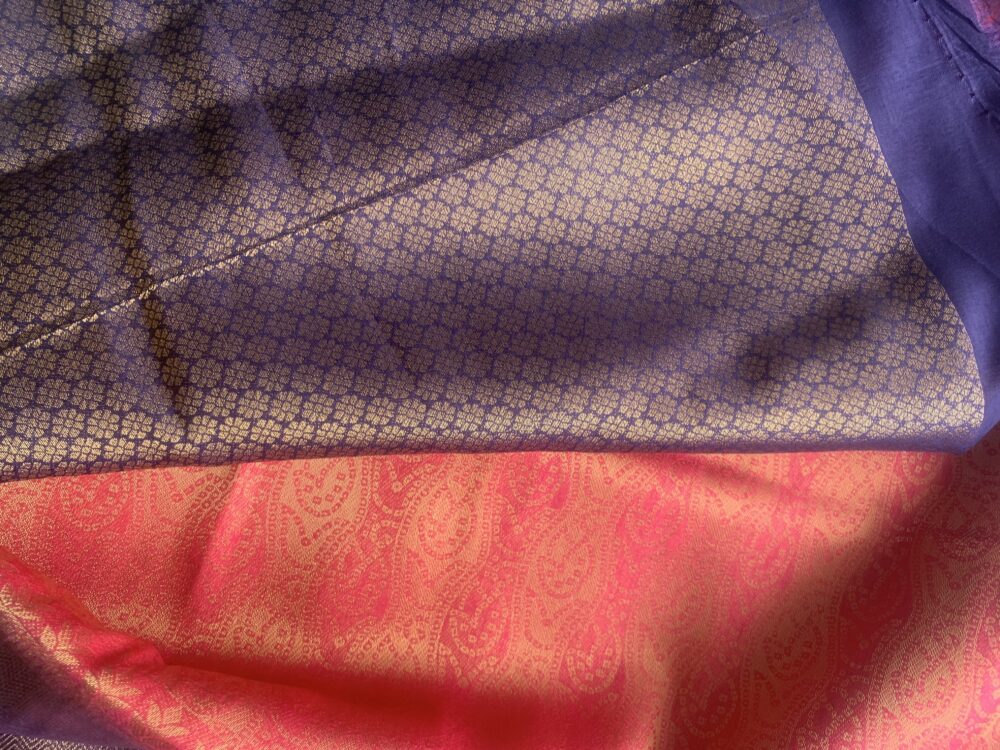 Silk saree with unstitched blouse - Image 4