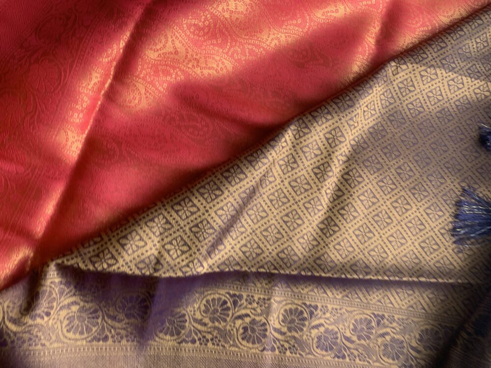 Silk saree with unstitched blouse - Image 6